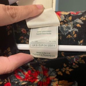 Vintage Laura Ashley Floral Corduroy dress. Size 4